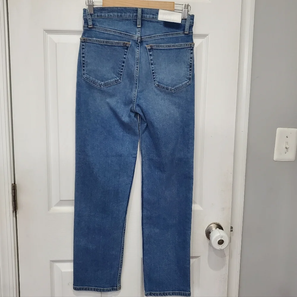 RE/DONE 70s High Rise Stove Pipe straight-leg jeans Size 26 - Picture 4 of 14